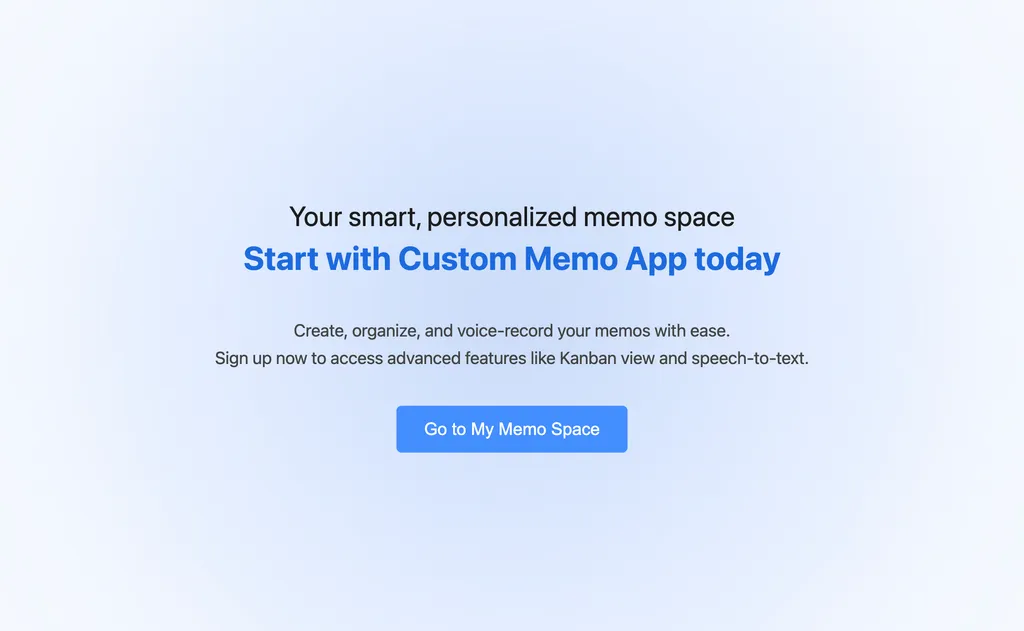 Custom Memo App template